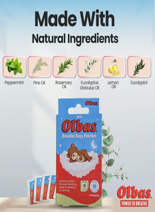 أولباس لصقات أولباس للتنفس بسهولة، راحة طبيعية للجيوب الأنفية والأنف للأطفال فوق 3 سنوات، معطرة بالأوكالبتوس، لصقات بخار مهدئة تدوم طويلاً ولا تسبب النعاس (عبوة واحدة - 6 لصقات) - Image 5